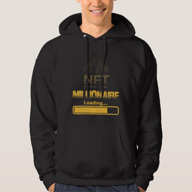 NFT Millionaire Loading Crypto Wealth & Blockchain Hoodie (Front)