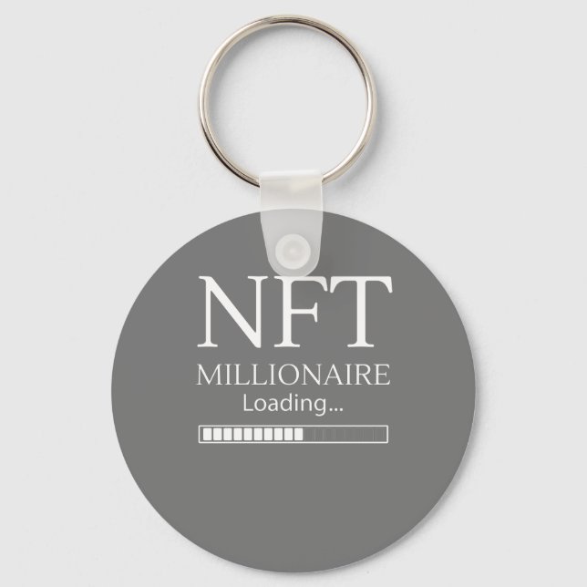 NFT Millionaire Loading please wait funny trading Keychain (Front)