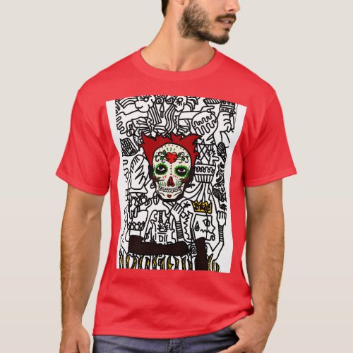 NFT Mystical Doodle Male Character with Mexican Ma T_Shirt