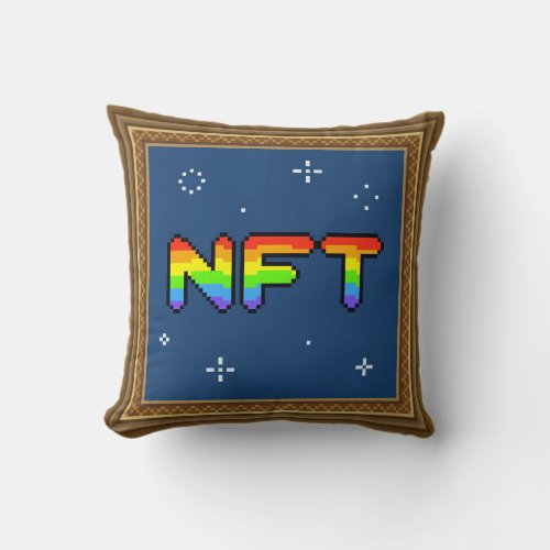 NFT Pixel art frame Throw Pillow