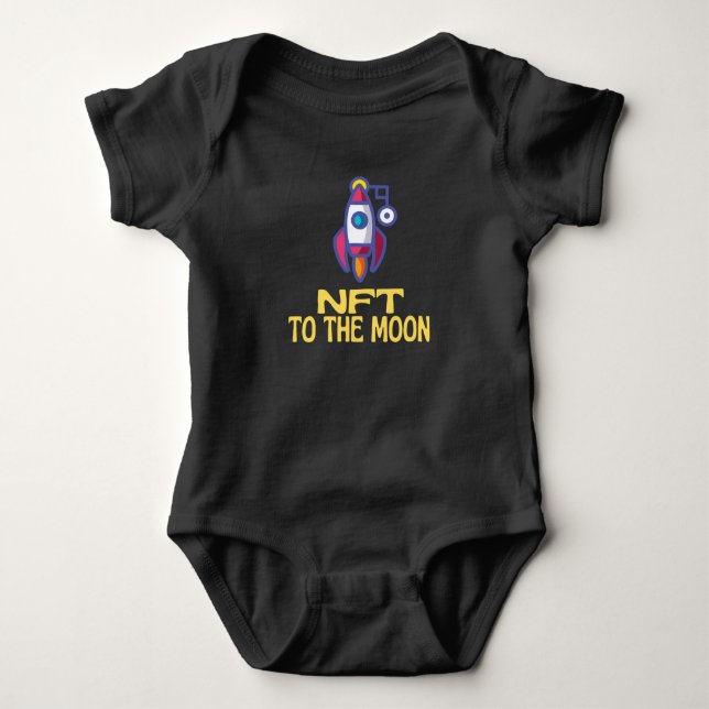 NFT To The Moon Non-Fungible Token Baby Bodysuit (Front)