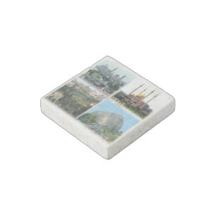 NG Nigeria - Panorama - Abuja National Mosque - Stone Magnet