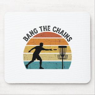 Ng The Chains Retro Disc Golf Silhouette Vintage S Mouse Pad