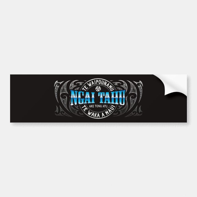 Ngai Tahu Lifer Moko Chrome Bumper Sticker (Front)