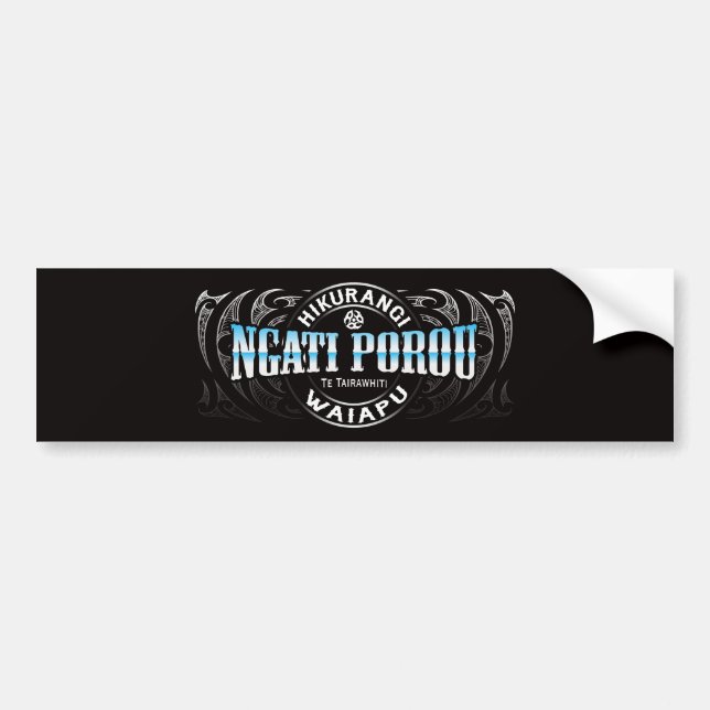 Ngati Porou Lifer Moko Chrome Bumper Sticker (Front)
