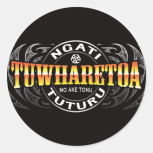 Ngati Tuwharetoa Life Moko Chrome Classic Round Sticker