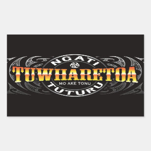 Ngati Tuwharetoa Life Moko Chrome Rectangular Sticker