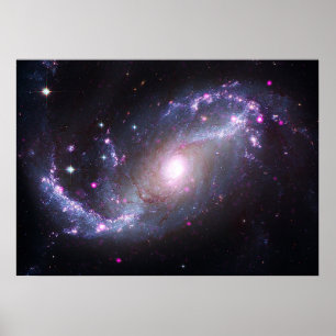 NGC 1672 Spiral Galaxy Space Telescopes Poster