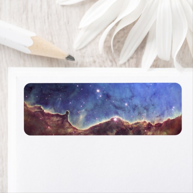NGC 3324 Brown and Blue Celestial Photo Label (Insitu)