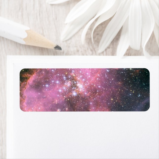 NGC 346 in Pink Celestial Digital Art Label (Insitu)