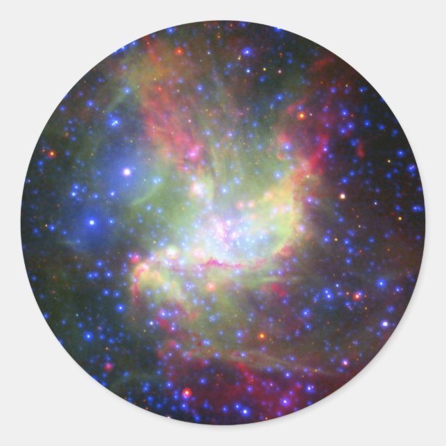 NGC 346 star cluster nebula in Tucana Classic Round Sticker (Front)