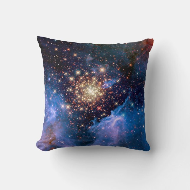 NGC 3603 Star Cluster - NASA Hubble Space Photo Throw Pillow (Front)