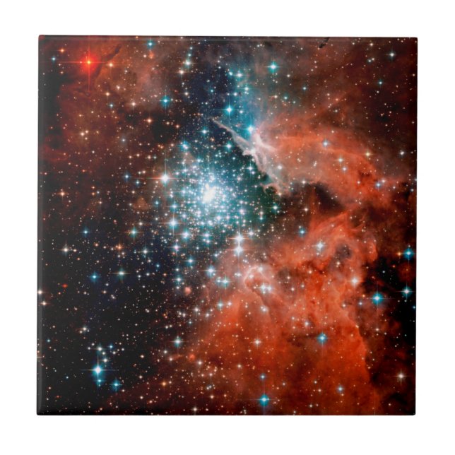 NGC 3603 Star Forming Region - Hubble Space Photo Tile (Front)