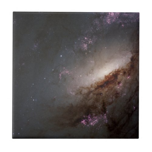 Ngc 4258 Undergoing Intense Star Formation Ceramic Tile