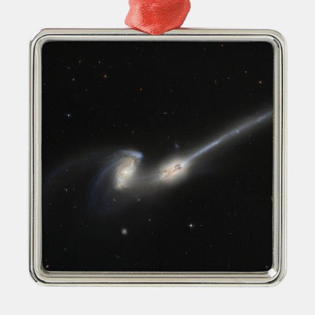NGC 4676, also known as the Mice Galaxies Metal Ornament (Front)