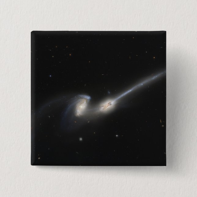 NGC 4676, also known as the Mice Galaxies Pinback Button (Front)