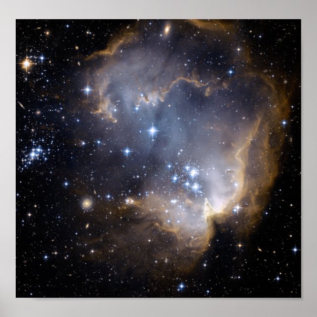 NGC 602 bright stars NASA Poster (Front)
