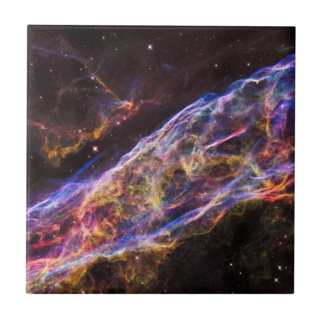 Ngc 6960, The Witch's Broom Nebula. Ceramic Tile (Front)