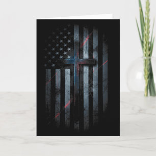 Nge American Flag And Cross Faith Family Dom Usa F Card