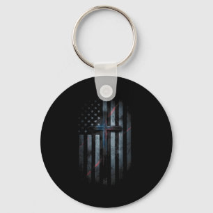 Nge American Flag And Cross Faith Family Dom Usa F Keychain