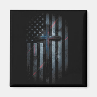 Nge American Flag And Cross Faith Family Dom Usa F Magnet