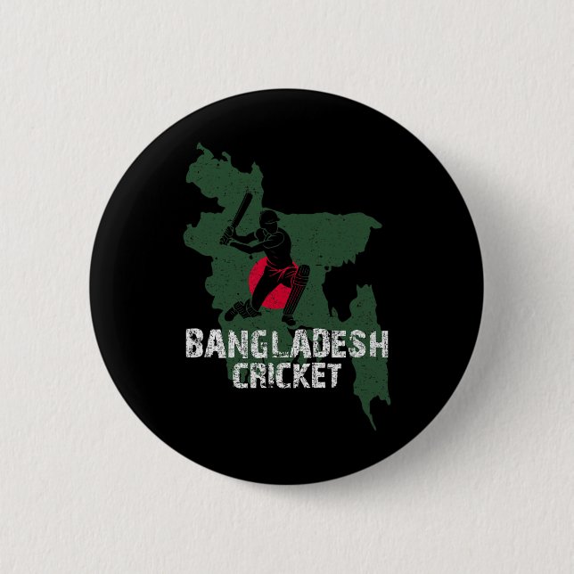 Ngladesh Cricket Shirt Gifts For Ngladeshi Map Fan Button (Front)