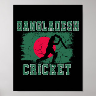 Ngladesh Cricket Supporters Ngladesh Flag Cricket Poster
