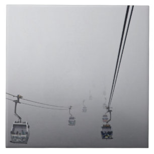 Ngong Ping Cable Car in thick fog Ceramic Tile