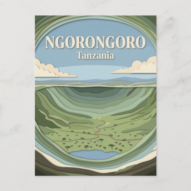 Ngorongoro Crater, Karatu, Arusha Postcard (Front)