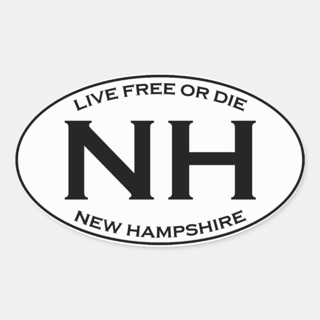 NH - New Hampshire Oval Sticker (Front)