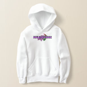 NH State Symbols Purple Finch & Lilacs Argyle Hoodie