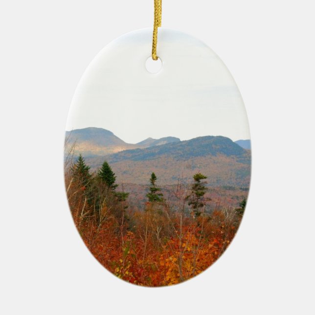 NH White Mountains Ceramic Ornament (Front)