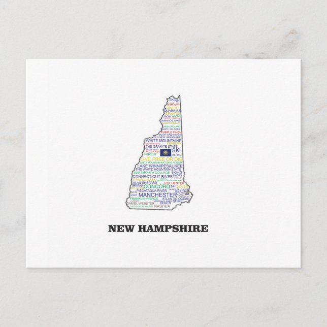 NH WORD STATE POSTCARD (Front)