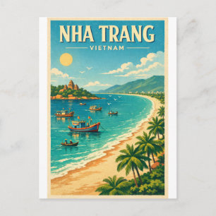 Nha Trang city, Vietnam travel poster Postcard