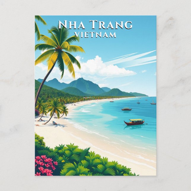 Nha Trang Vietnam Beach Travel Postcard (Front)