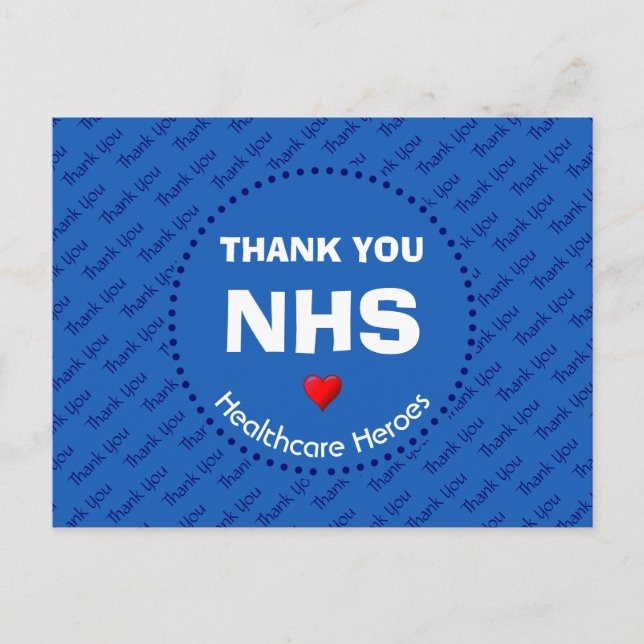 NHS Thank You Healthcare Heroes CUSTOMIZABLE Postcard (Front)
