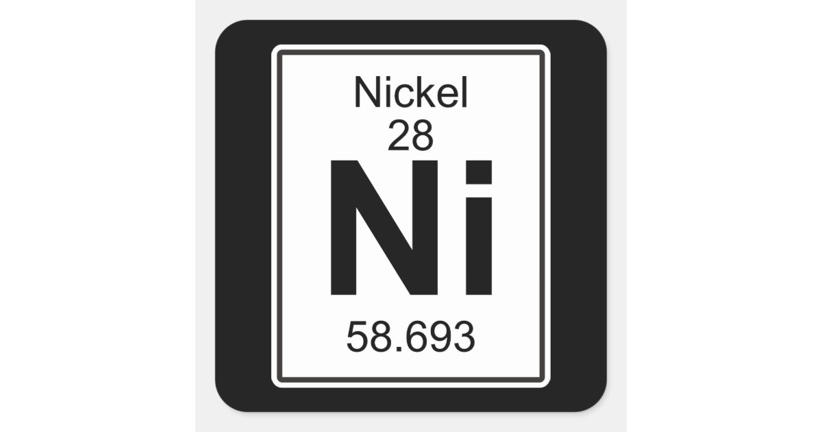 Ni Nickel Square Sticker Zazzle