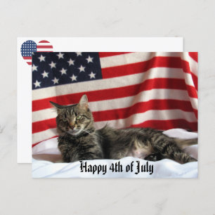 Nia The Cat's Happy Independence Day America Postcard