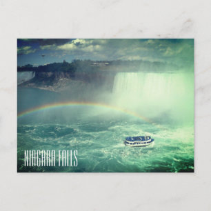 niagara boat rainbow postcard