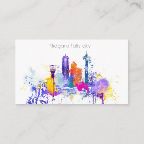 Niagara Fall City Skyline Business Card