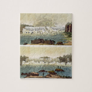 Niagara Falls, 1818 (colour engraving) Jigsaw Puzzle
