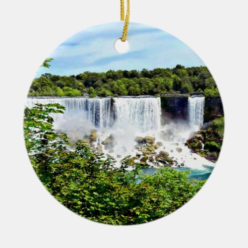 Niagara Falls _  American and Bridal Veil Falls Ceramic Ornament