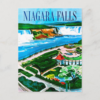 Niagara Falls, areal view, Canada, vintage travel Postcard