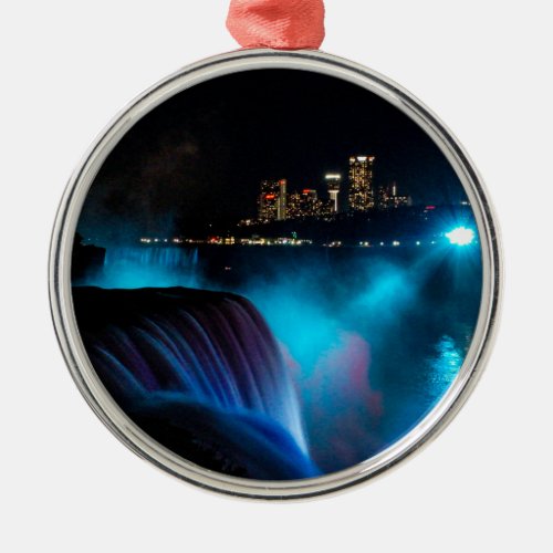 Niagara Falls at night Metal Ornament