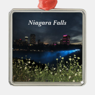 Niagara Falls at Night Metal Ornament