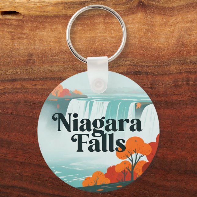 Niagara Falls Backpack Button Keychain (Front)
