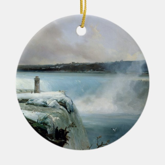 Niagara Falls, c.1837-40 (oil on canvas) Ceramic Ornament (Front)