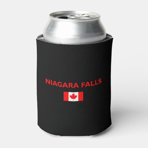 Niagara Falls Canada Canadian Flag Dark Color Can Cooler