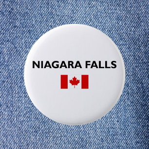 Niagara Falls Canada Canadian Flag Light-Color Button