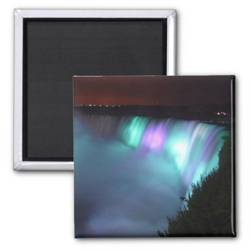 Niagara Falls Canada Night Purple Aqua Magnet